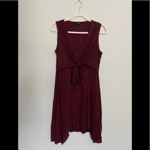 All Saints Front-Tie or Wrap Burgundy Mini Dress (Med)